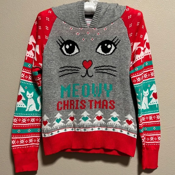 Well Worn Other - Well Worn Holiday Sweater Cat Hoodie